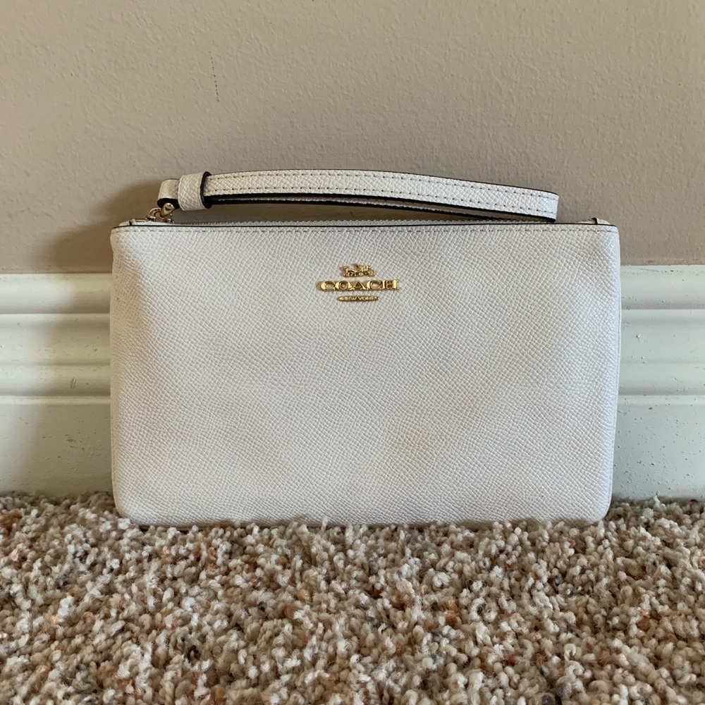 Coach Wristlet Wallet in White